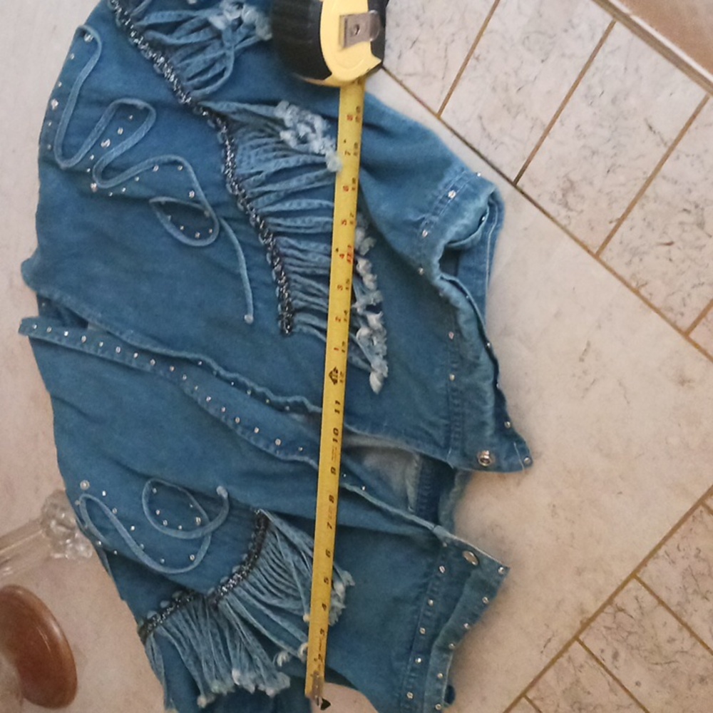 Vintage Women's Denim Jacket With metal Studs& Ropes detail-New,"Cache" - Picture 8 of 16